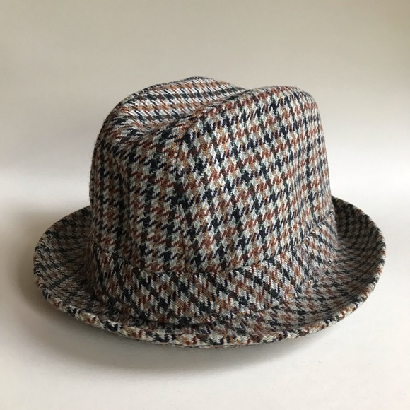 Handtailored BLARNEY Inter Hat Wool Made in Ireland Houndstooth 7 1/4 - Picture 15 of 16
